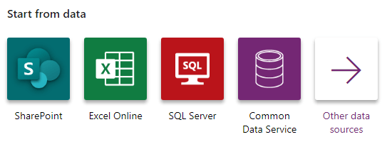data sources in Microsoft PowerApps