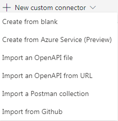powerApps custom connector types