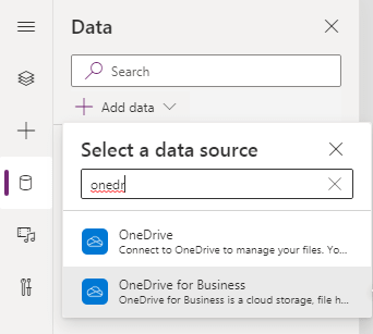 PowerApps with excel through the OneDrive for Business connection