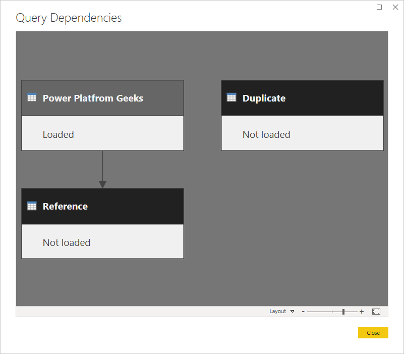 Query dependencies in Power Query