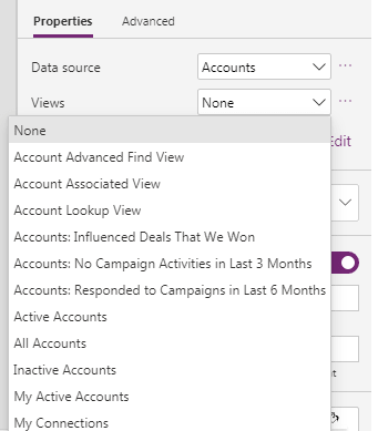 Use Views to avoid PowerApps Delegation