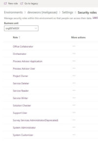 PowerApps Environment Security Roles | Power Apps