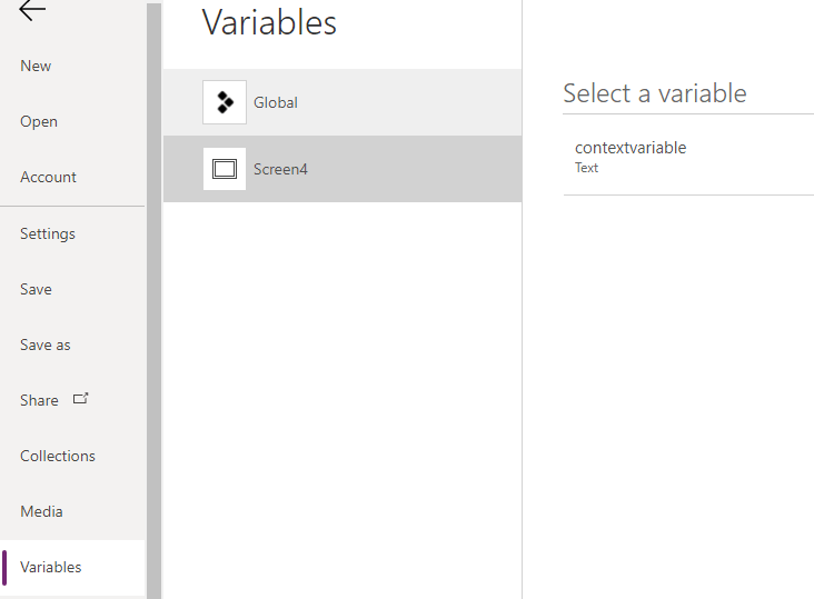 PowerApps context variable