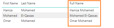 Power BI concatenate two columns with space
