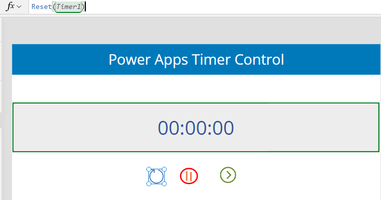 PowerApps Reset timer control to zero