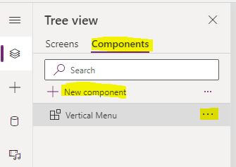 left navigation component in powerapps
