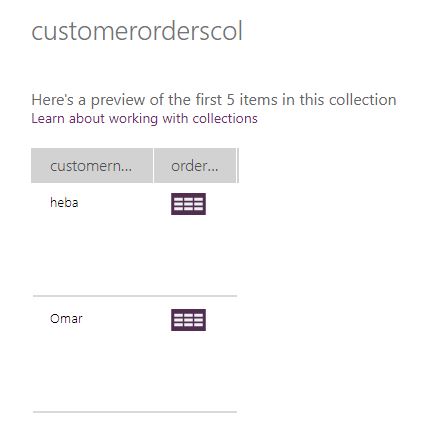 Nested collection in PowerApps