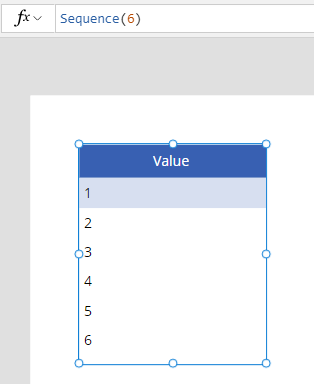 Sequence function in PowerApps
