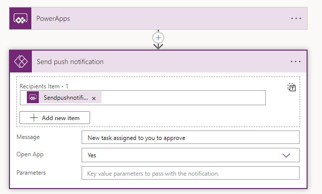 powerapps push notification from flow