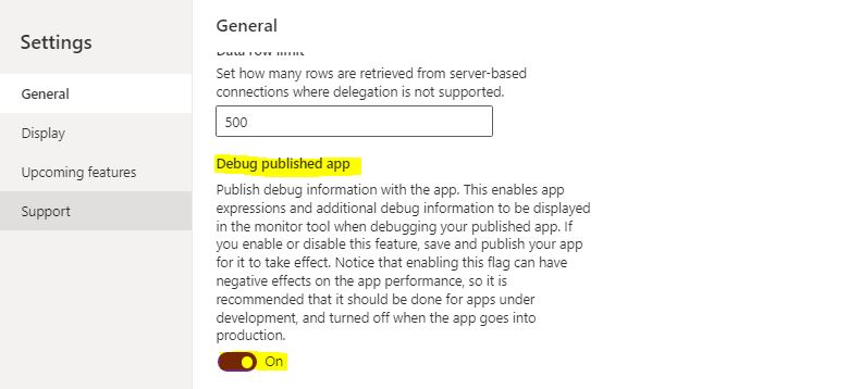 How to debug a PowerApps app?