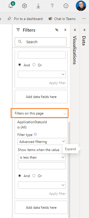 Page filter in Power BI