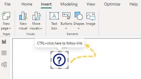 Remove "Click here to follow link" in Power BI