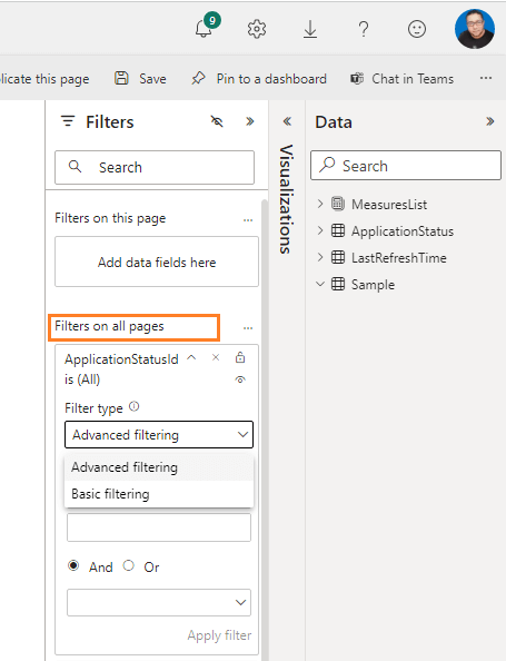 all pages filter in Power BI