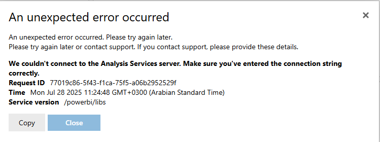We couldnt connect to the Analysis Services server. Make sure youve entered the connection string correctly | Power Platform Geeks We couldnt connect to the Analysis Services server. Make sure youve entered the connection string correctly | Power Platform Geeks